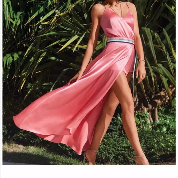 SOLD!!   NWT Ramy Brook Rosey Maxi Dress Mini Shorts Coral Soft Glow - Picture 1 of 8